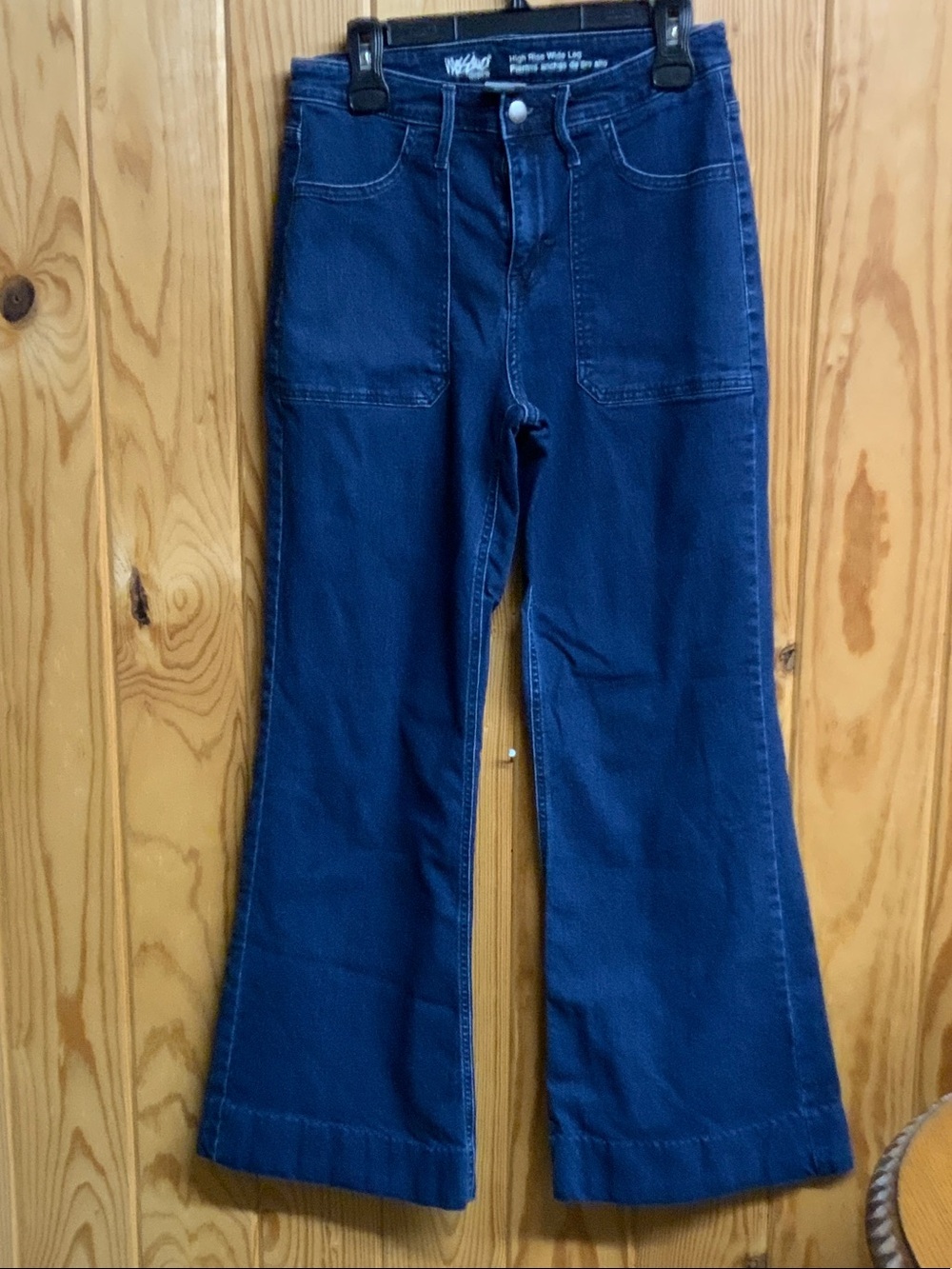 Women’s Dark Blue Wide-Leg Jeans - Casual High-Rise